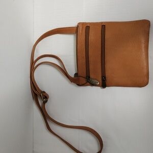 11400 FINAL PRICE David King Boston honey brown small leather crossbody bag